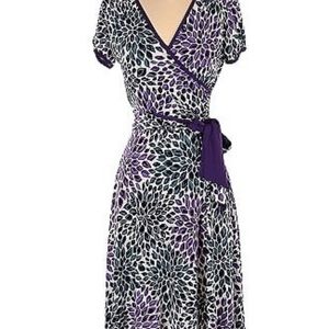 Donna Morgan Dress Womens Purple Black Sunday Summer Spring Casual Classic Sz 4